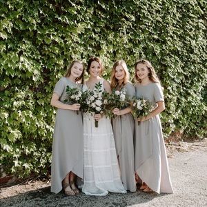 Three gray bridesmaid dresses Sz small